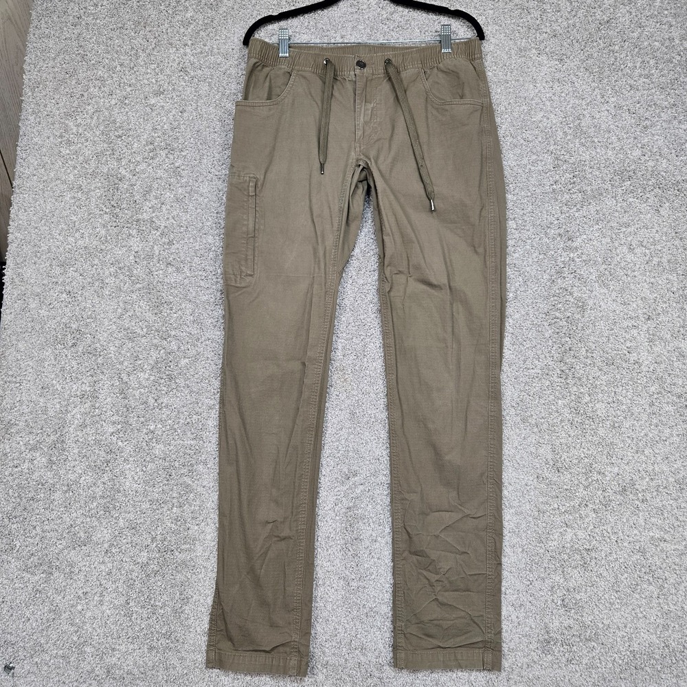 BYLT Pants Mens Large (32x32) Brown Taupe "Weekender" Stretch Drawstring Ripstop